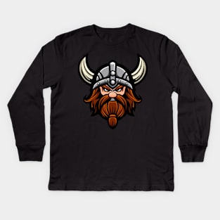 Cartoon viking warrior Kids Long Sleeve T-Shirt